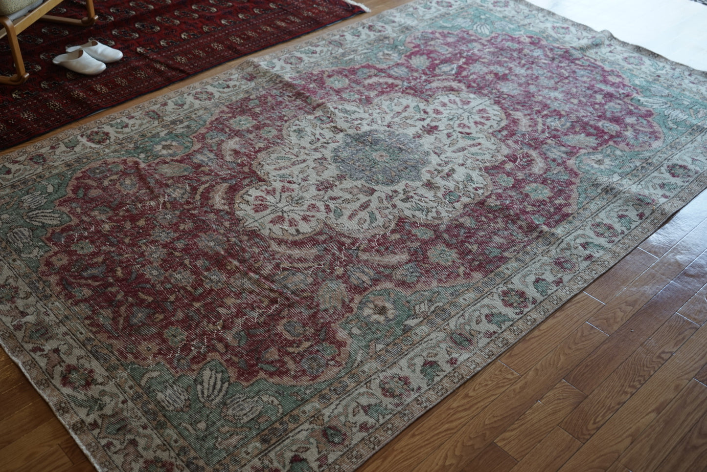 Türkiye Old Isparta Medallion Red , Green 1960年代 283 × 172 cm No.TR25383
