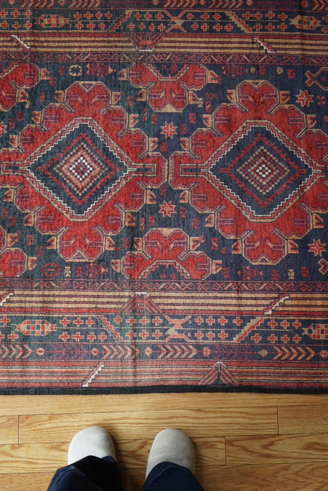 Afghanistan Vintage Baluch Navy Tribal Design 1980年代 208 × 130 cm No.AF2525