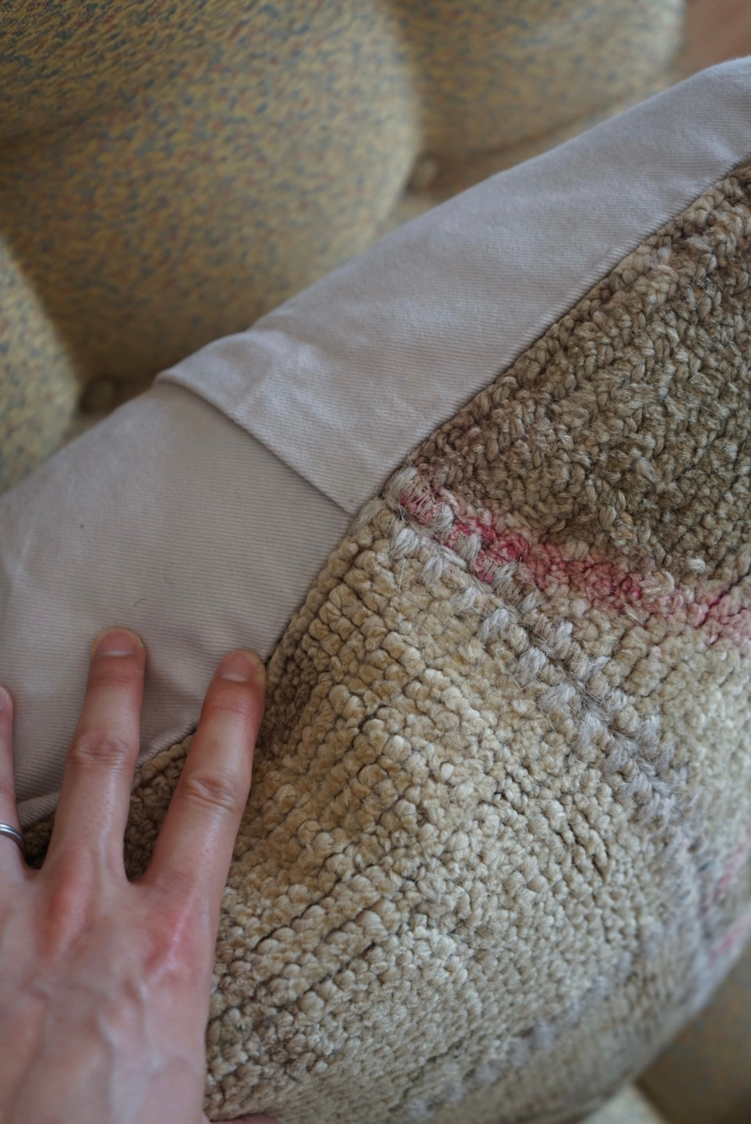 Türkiye Old Cushion Cover Patchwork Beige Pink 51 × 50 cm No.TR25417