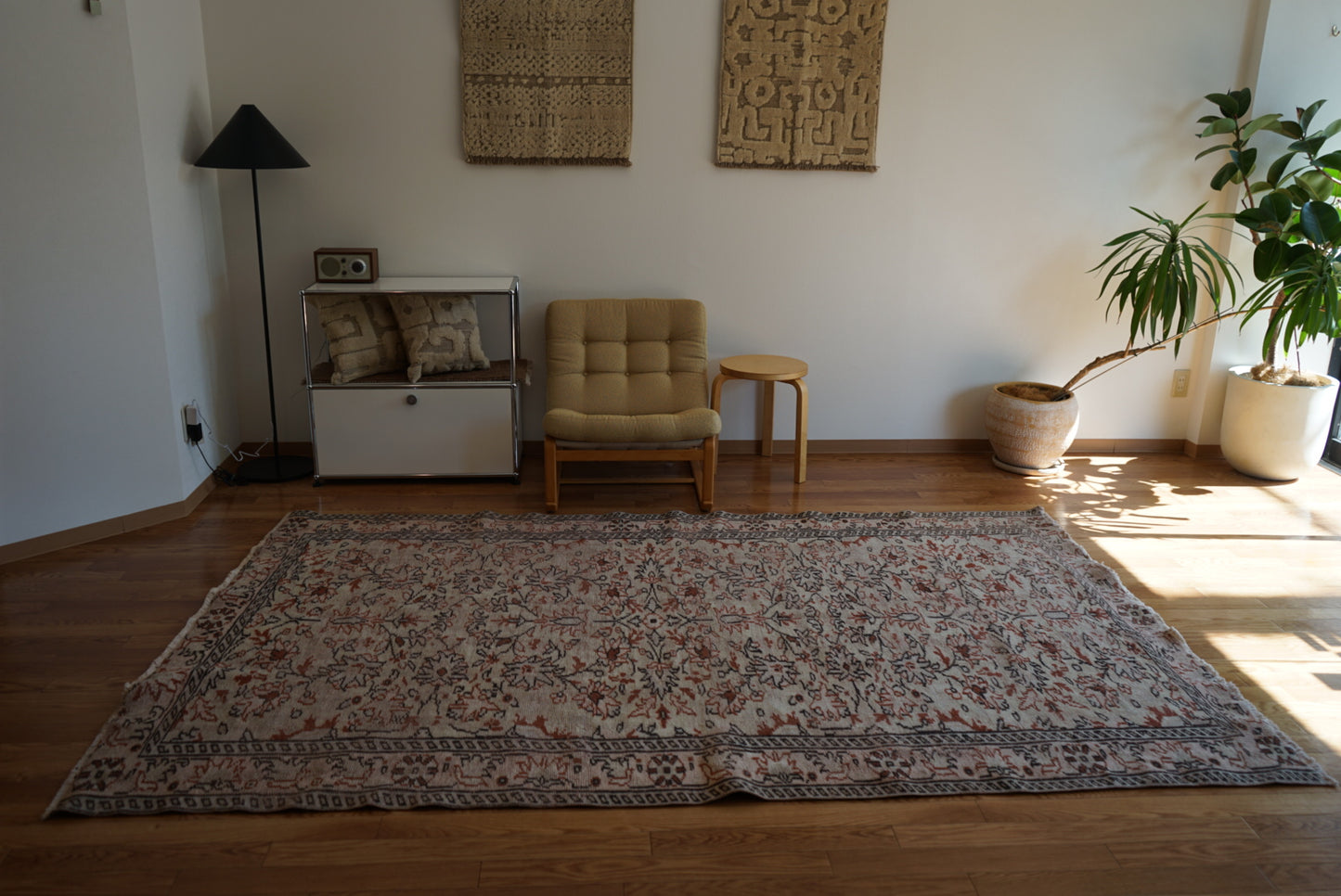Türkiye Old Kayseri Olive , Beige Flower 1970年代 270 × 169 cm No.TR25389