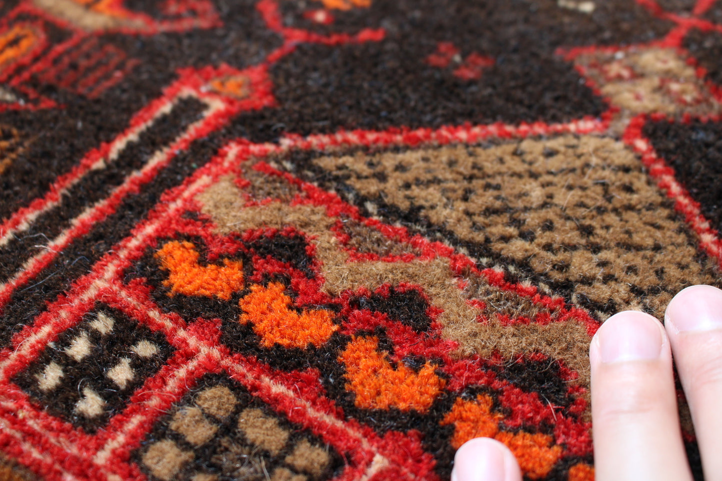 Afghanistan Baluch Black Prayer rug 1970年代 106×51cm