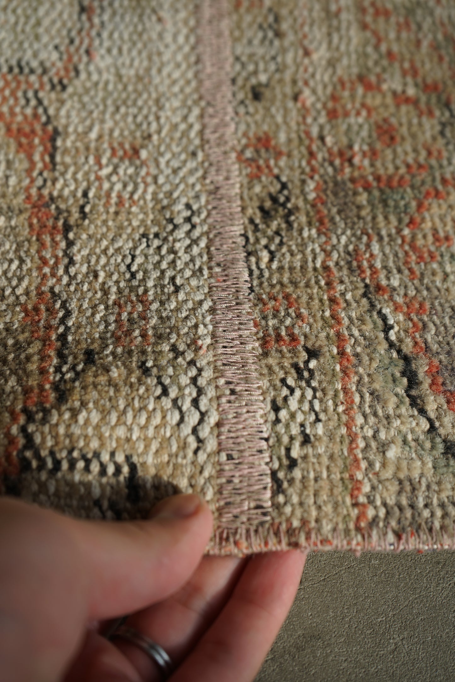 TURKEY VINTAGE SMALL RUG RED FLORAL 97 × 69 cm No.TR25183