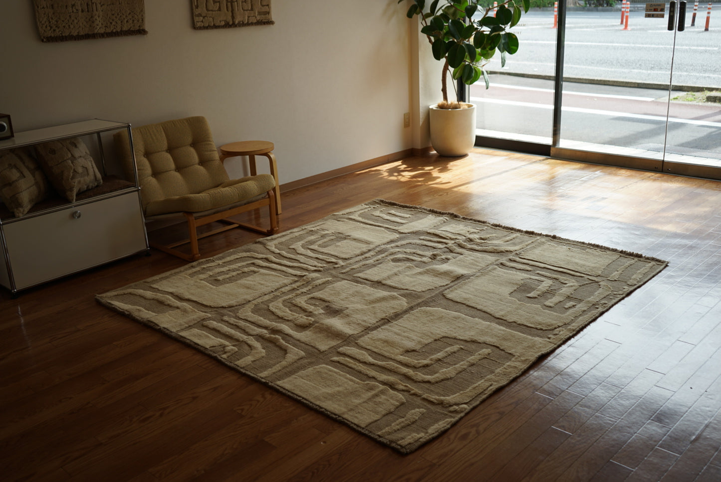 店頭販売 ORIGINAL IRAN QASHQAI KILIM LIVING SIZE " PERSIA " 200 × 200 cm