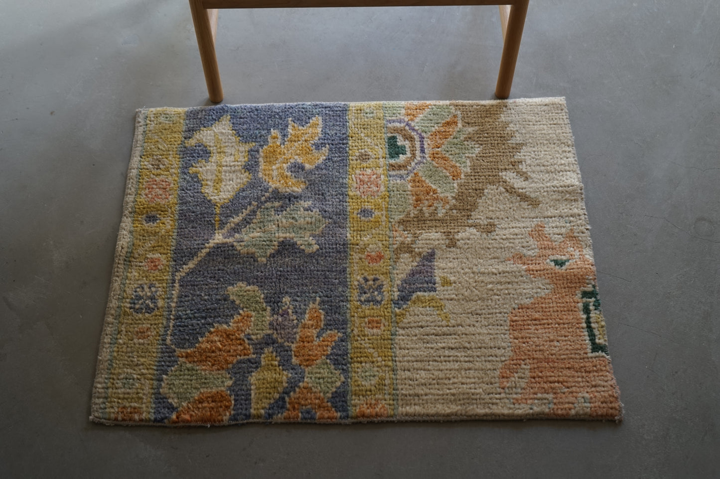 TURKEY VINTAGE SMALL RUG BEIGE FLOWER 85 × 66 cm No.TR25188