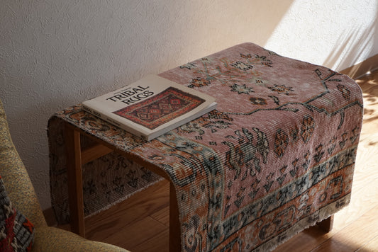 Türkiye Old Oushak Pink Flower 1970年代 95 × 60 cm No.TR25480 / 国内送料無料