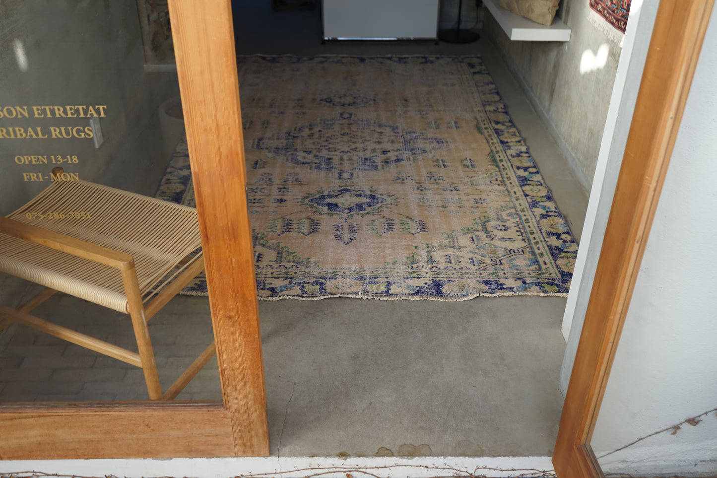 Türkiye Old Isparta Beige Blue 1970年代 246 × 159 cm No.TR25226