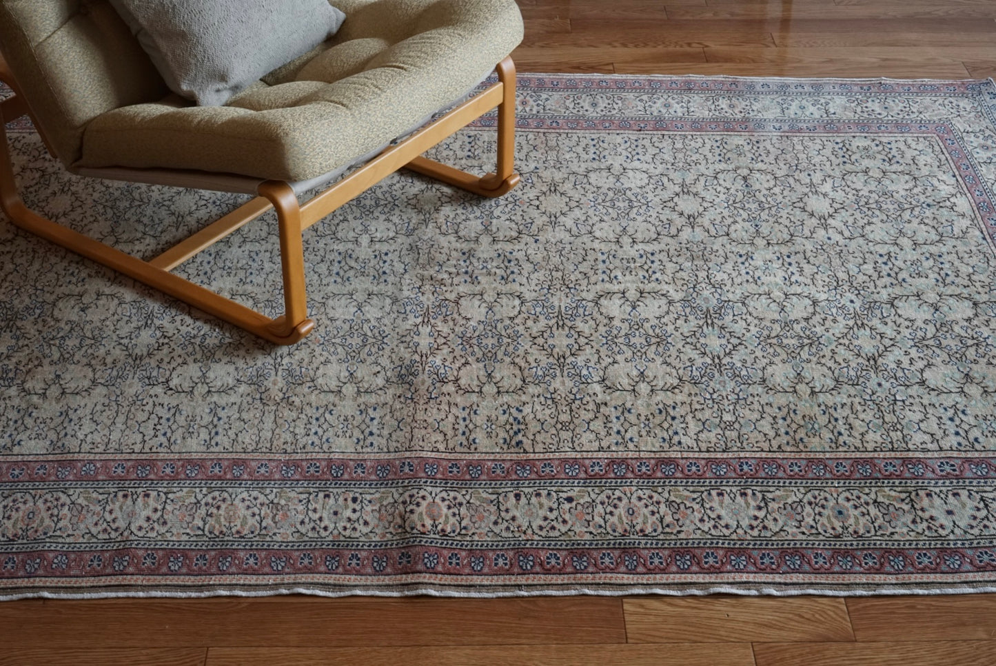 Türkiye Old Kayseri Beige , Rose 1960年代 218 × 150 cm No.TR25494 / 国内送料無料