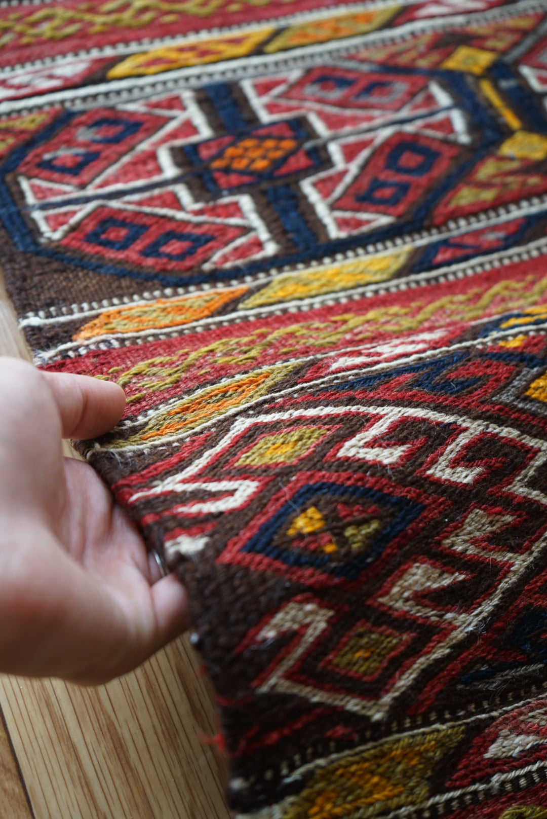 Tribal rug Eastern Türkiye Vintage Kurdisan Kilim 1965-1970年代 92 × 81 cm