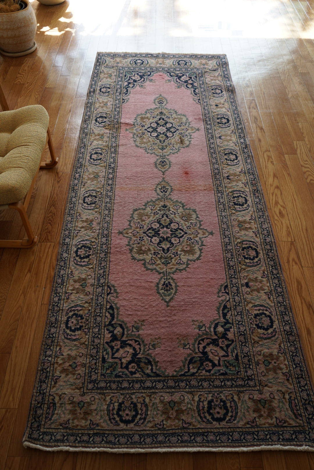 Türkiye Old Kayseri Pink Runner 1950-1960年代 272 × 101 cm