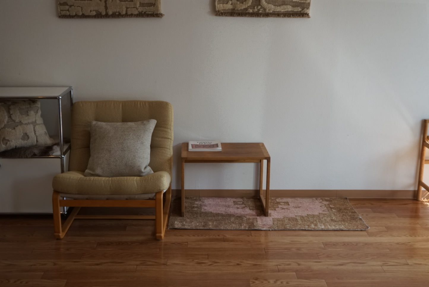 Türkiye Old Oushak Pink , Brown 1968年代 116 × 54 cm No.TR25502 / 国内送料無料