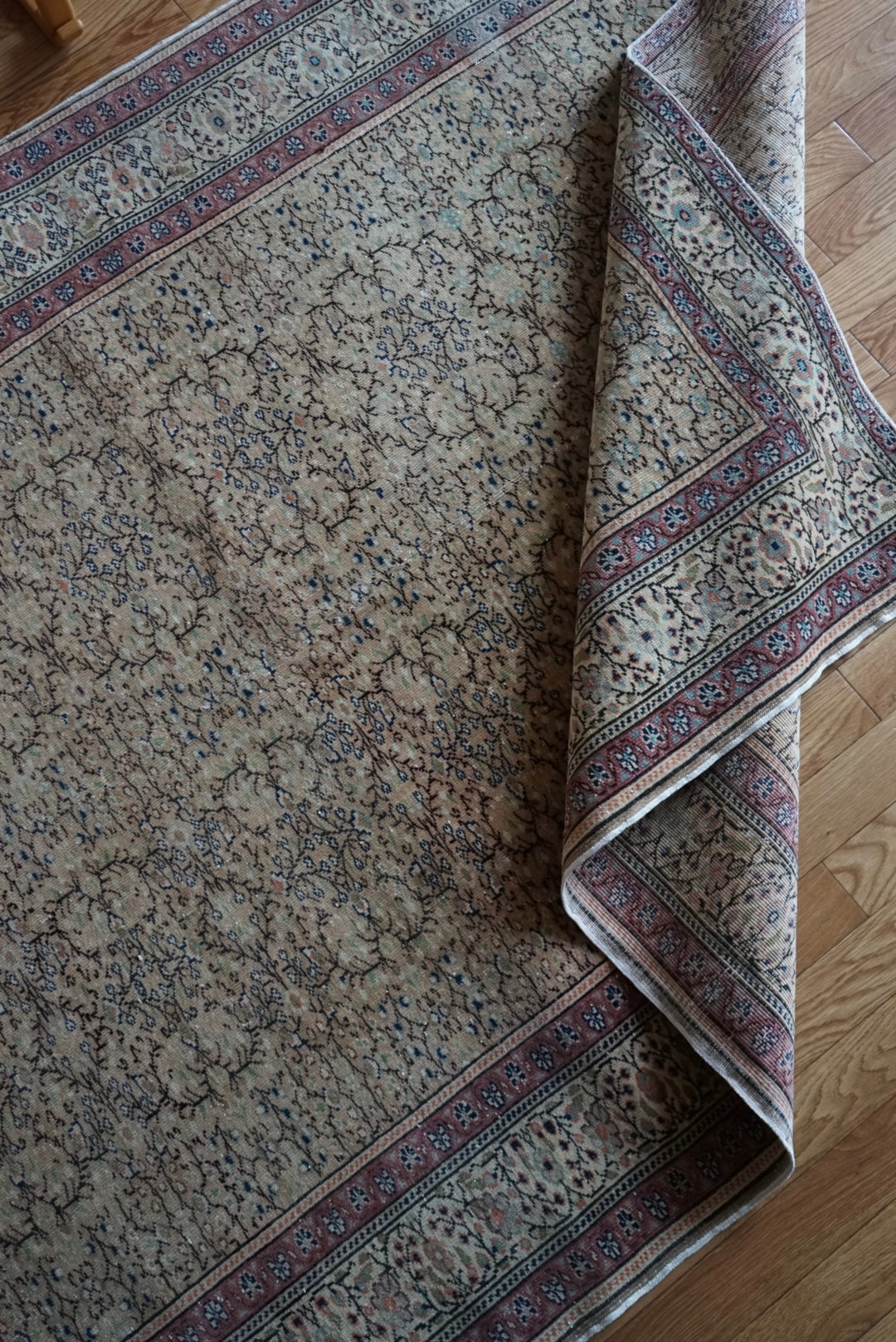 Türkiye Old Kayseri Beige , Rose 1960年代 218 × 150 cm No.TR25494 / 国内送料無料