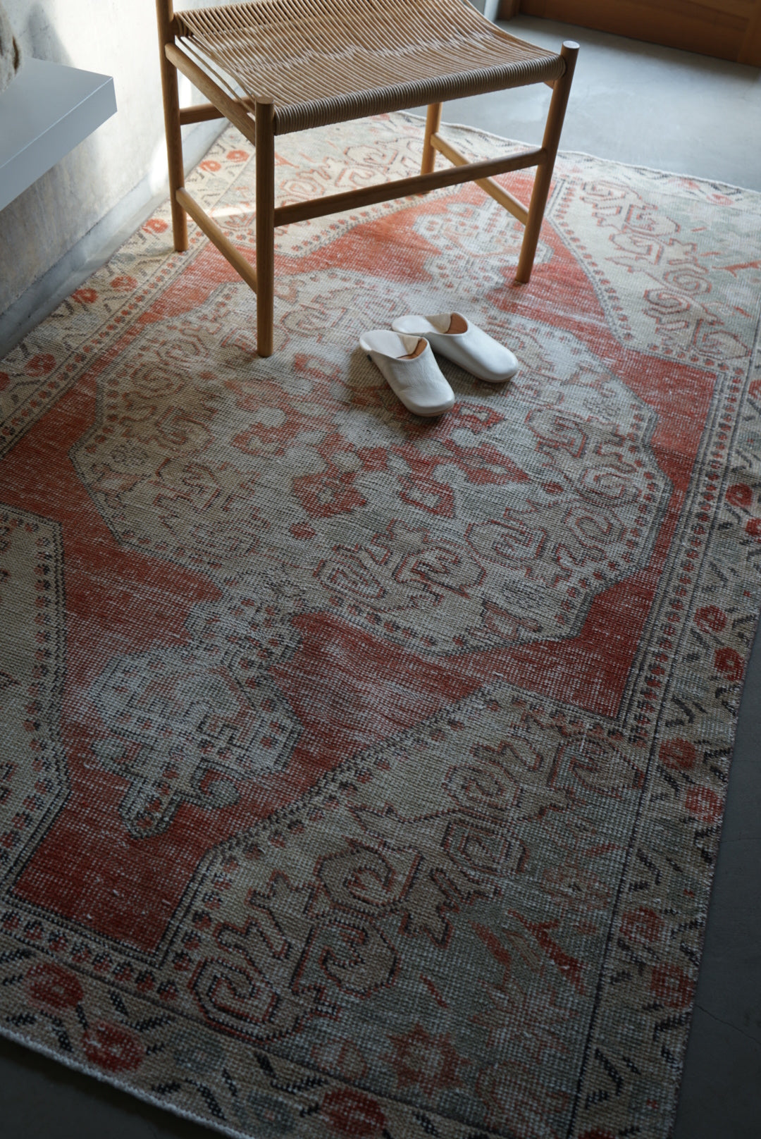 Türkiye Old Avanos Orange , Sage green 1970年代 214 × 132 cm No.TR25262