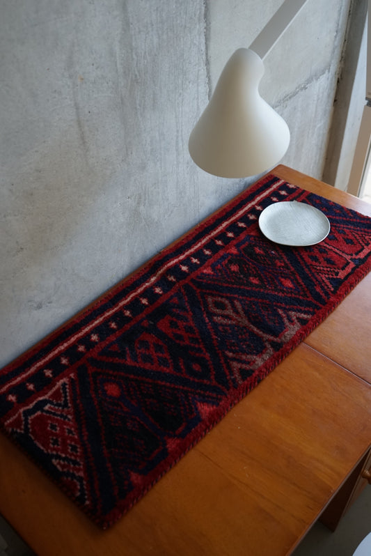 IRAN ANTIQUE SHIRAZ RUNNER 1880年代 75.5 × 31 cm