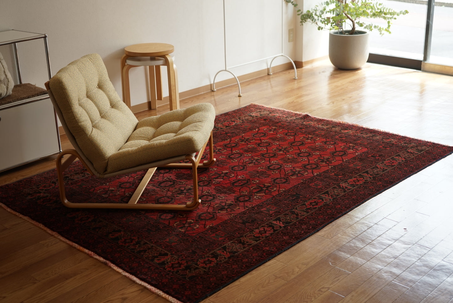 Afghanistan Old Turkmen Bashiri RichRed 1970年代 218 × 162 cm No.AF2523