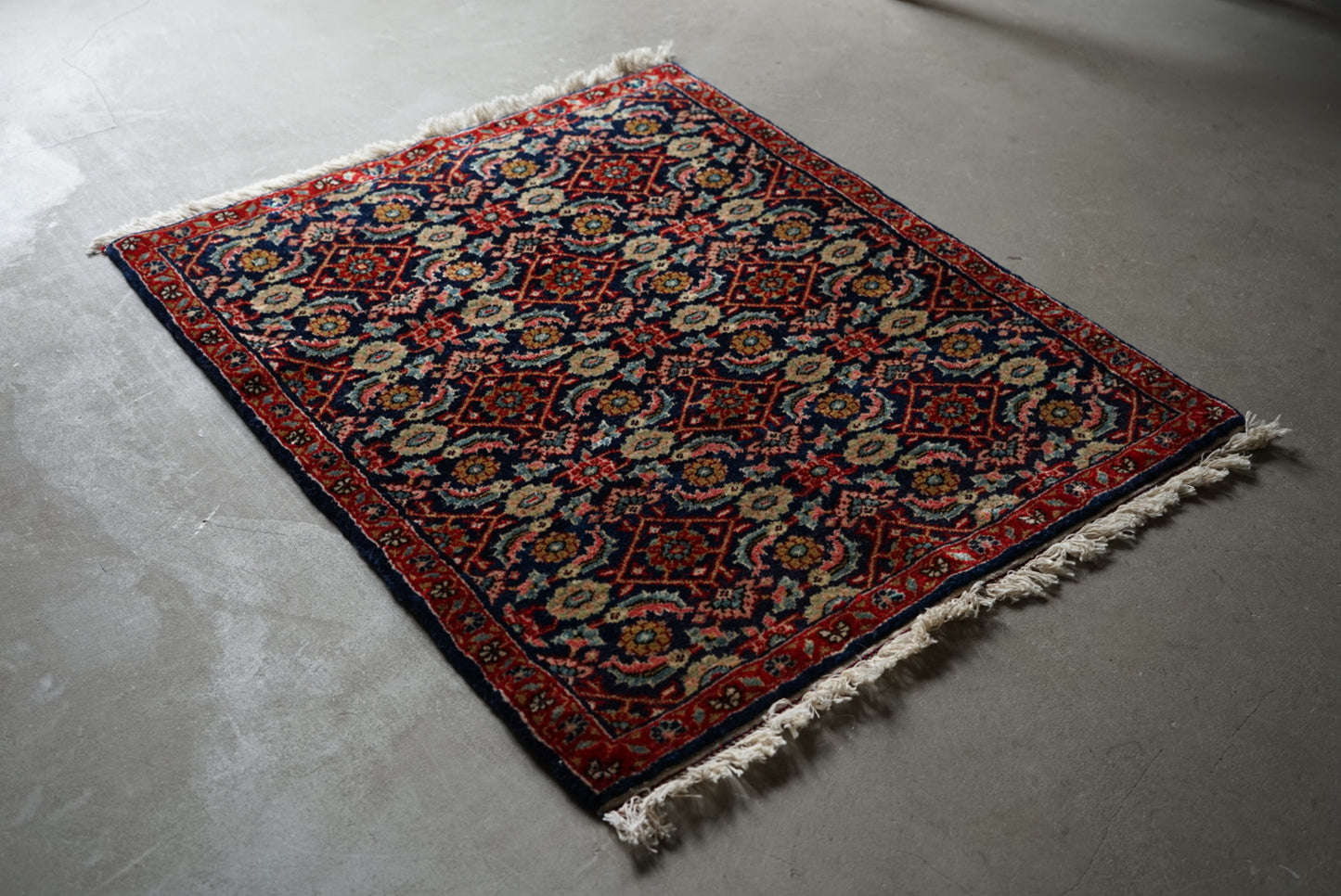 店頭販売 IRAN ANTIQUE BIJAR RIZ MAHI 1900年代 76×62cm