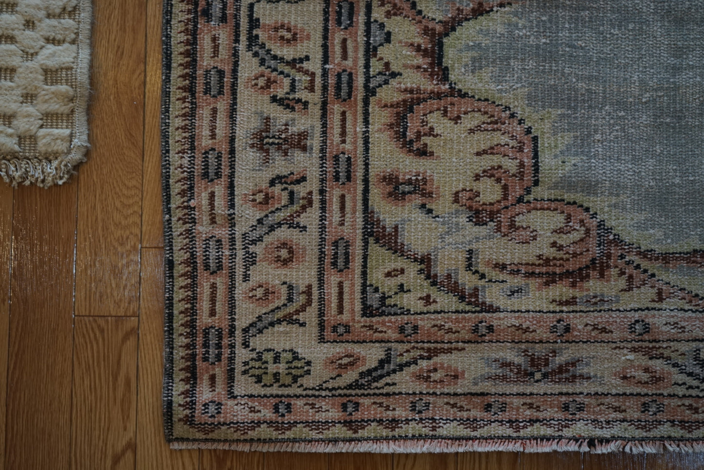 Türkiye Old Isparta Floral Medallion Blue 1970年代 254 × 147 cm No.TR25355