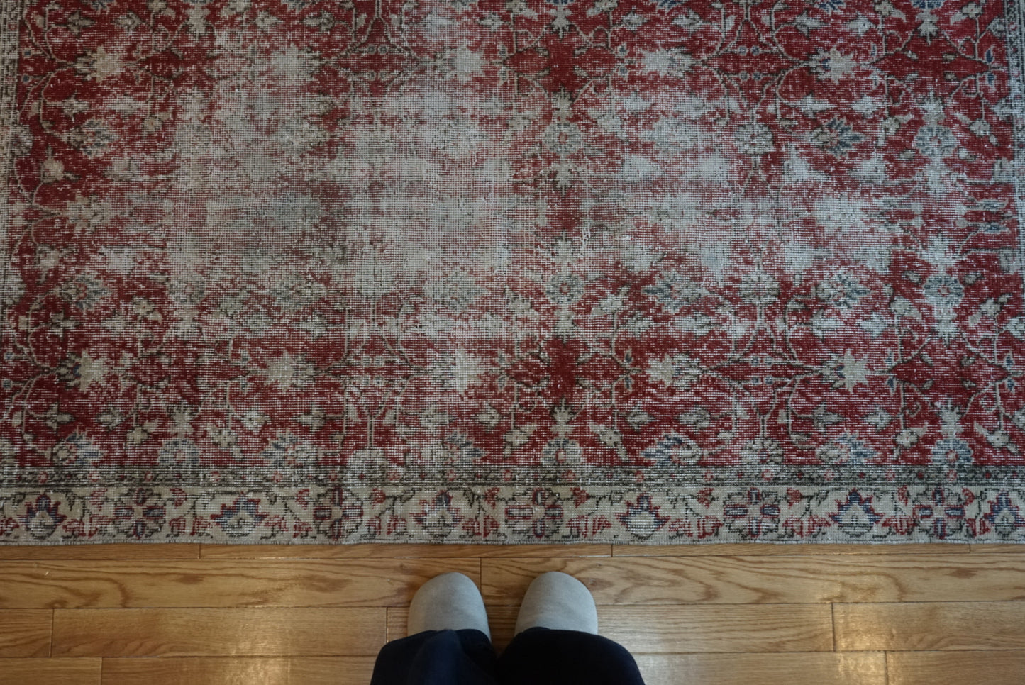 Türkiye Old Isparta Red Floral 1970年代 195 × 107.5 cm No.TR25437