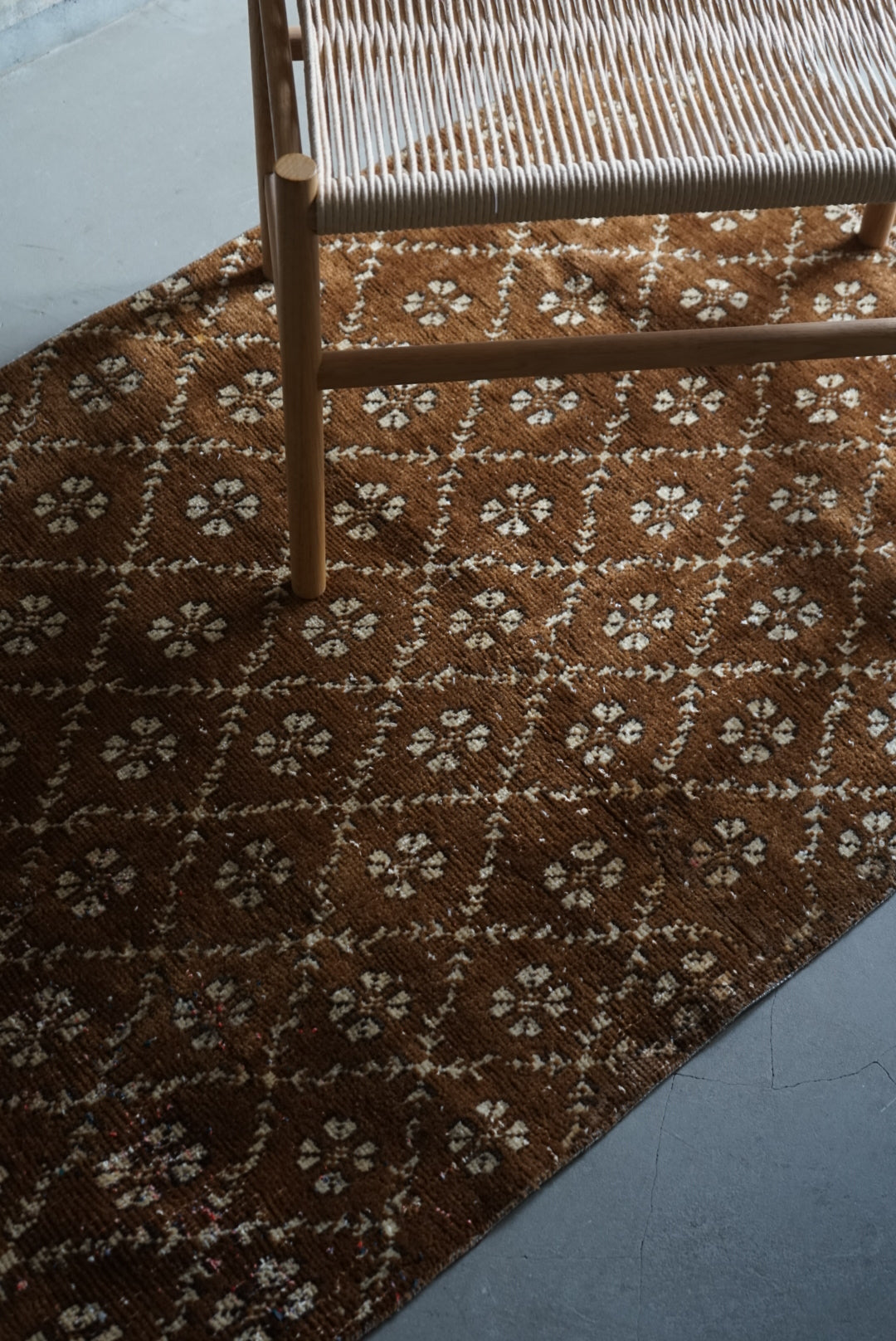 Türkiye Old Oushak Brown Patchwork 1980年代 158 × 87 cm No.TR25311