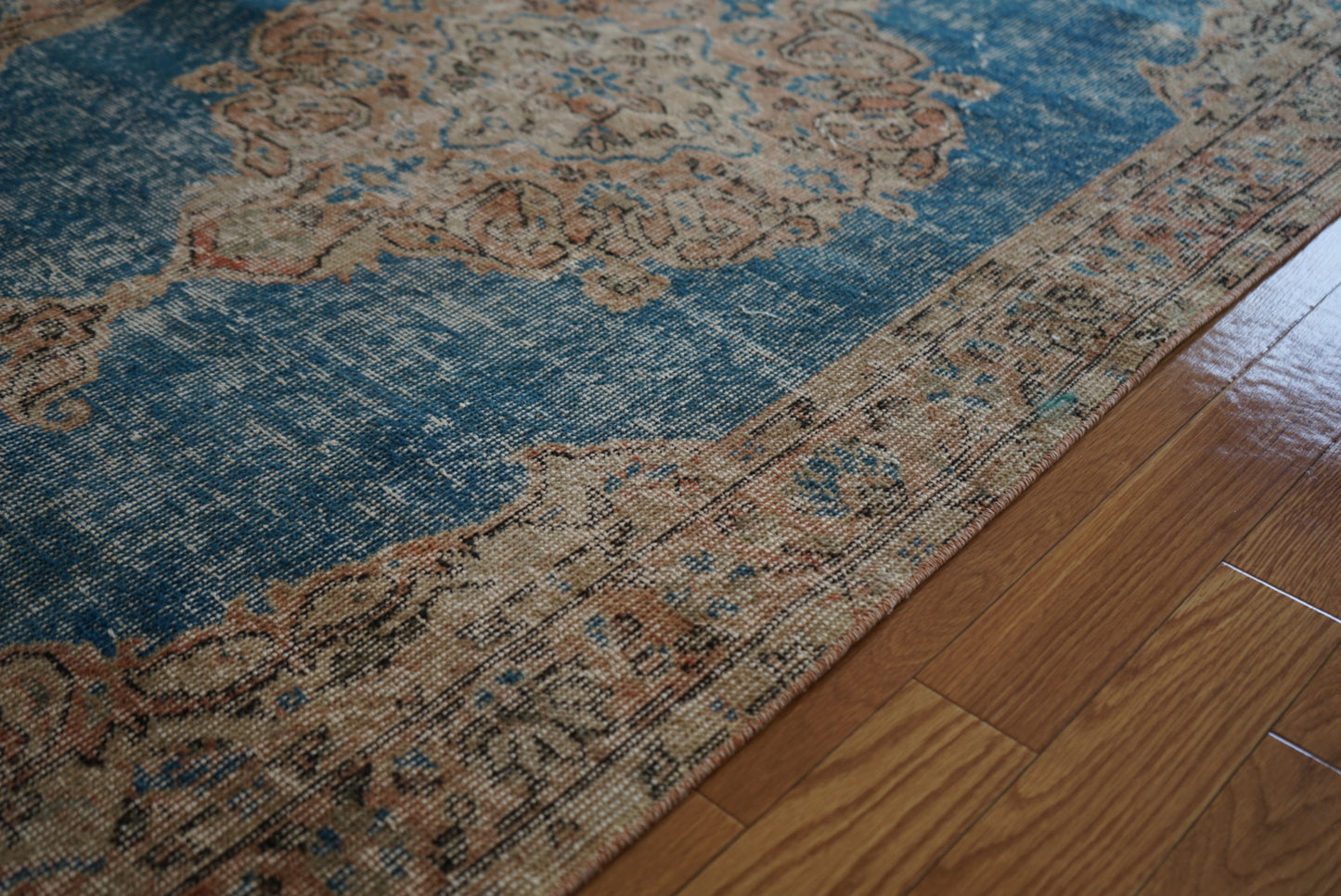 Türkiye Old Isparta FrenchBlue Medallion 1960年代 201.5 × 112 cm No.TR25382
