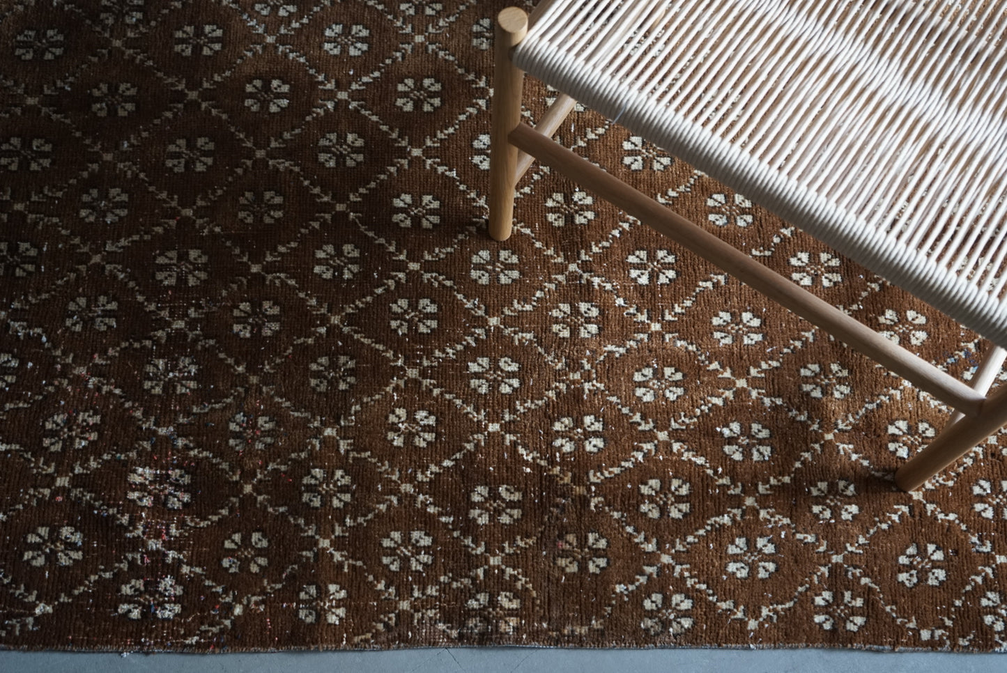 Türkiye Old Oushak Brown Patchwork 1980年代 158 × 87 cm No.TR25311