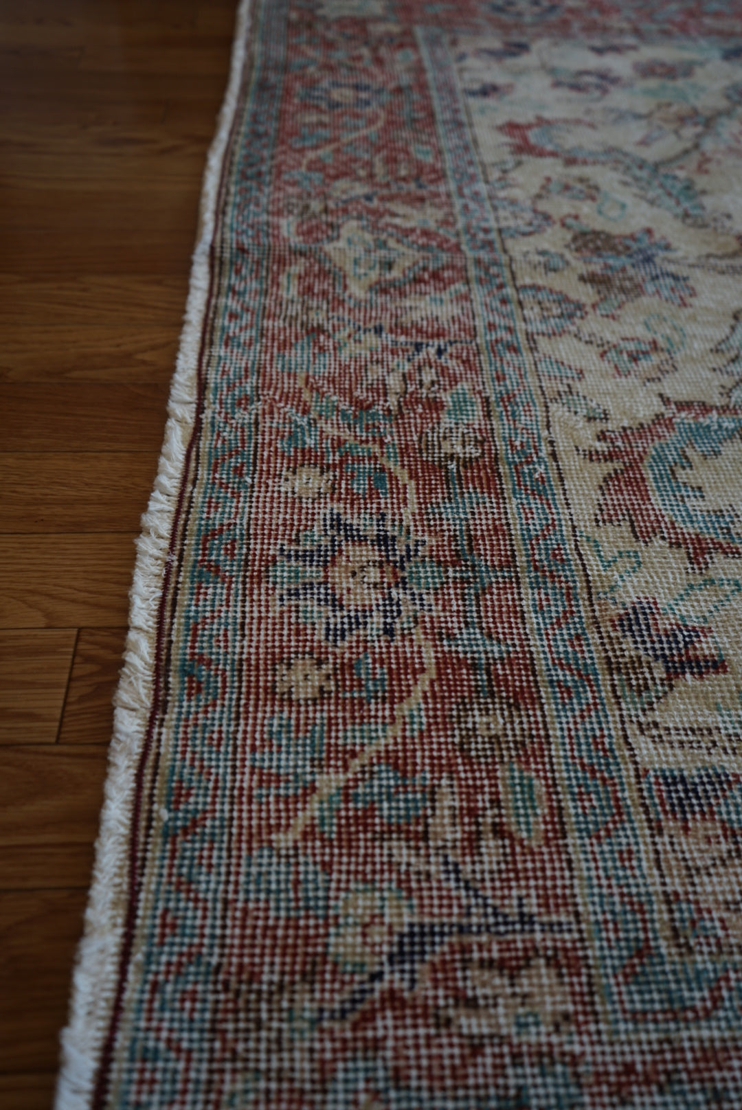 Türkiye Old Isparta Beige Cerulean Blue Floral 1970年代  303 × 160.5 cm No.TR25391