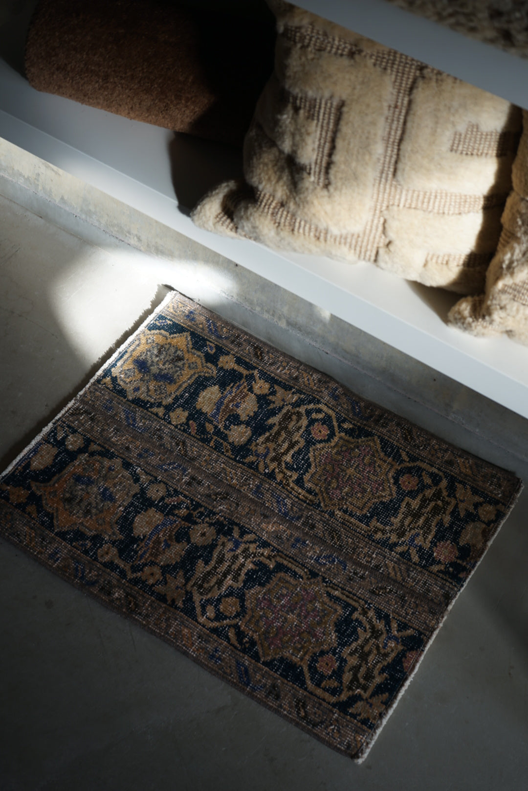 Türkiye Old Oushak Patchwork Indigo 66 × 54 cm No.TR25306