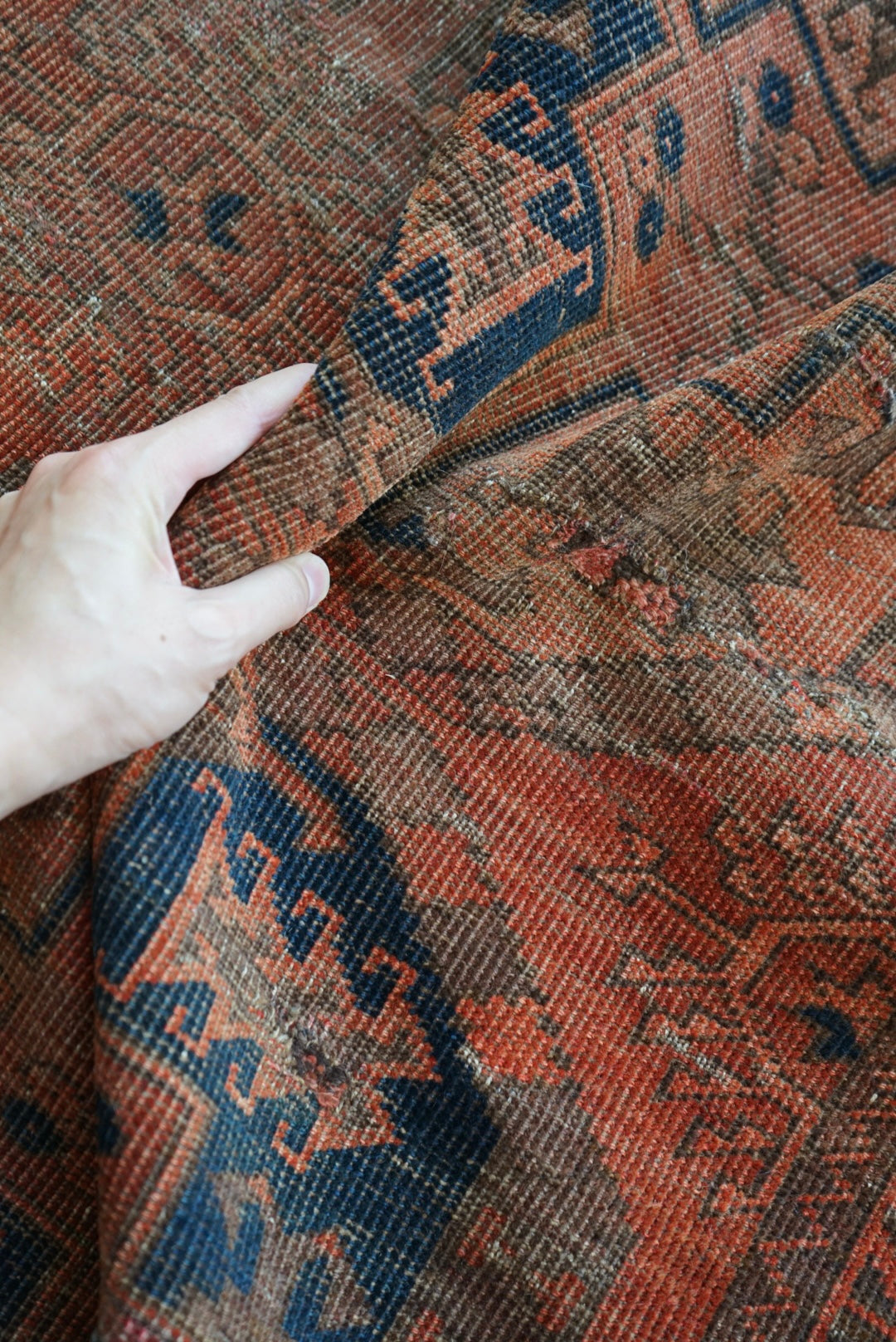 店頭販売 Afghanistan Old Turkmen Slaiman Brick Red 1900年代 301 × 202 cm  No.AF2540 / 国内送料無料・羊毛手織り絨毯