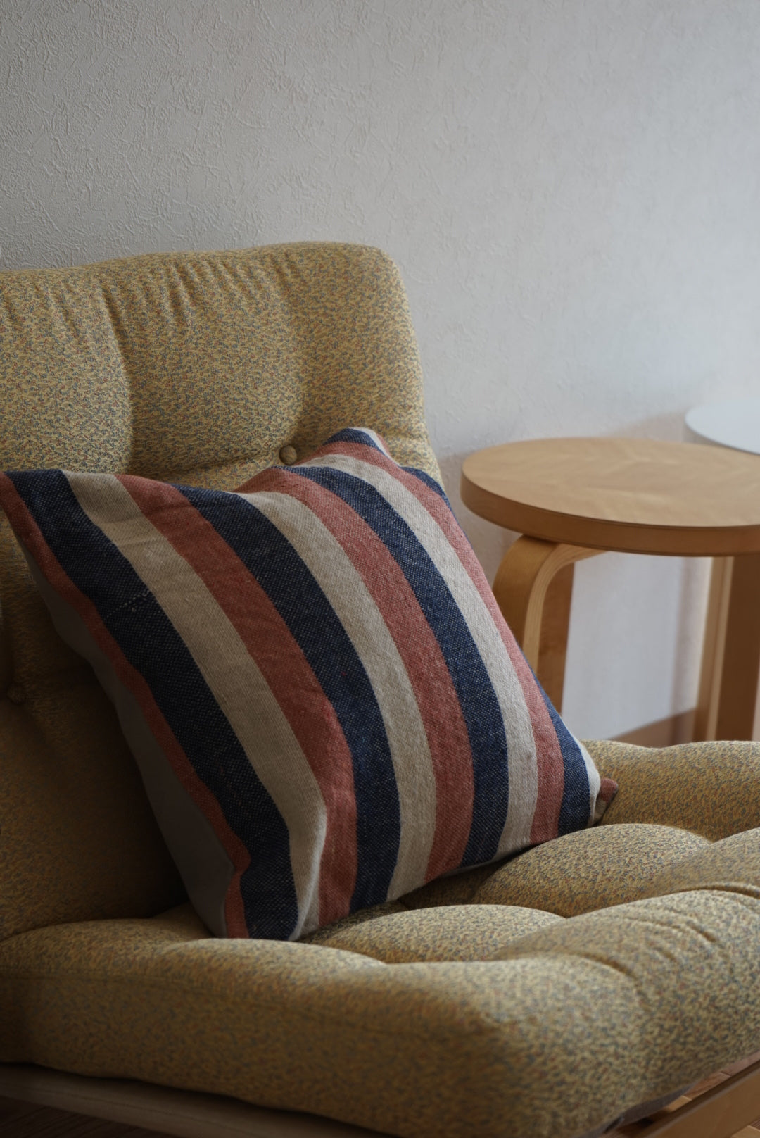 Türkiye Old Kilim Cushion Cover Navy , ScarletRed , White Stripe 40 × 40 cm No.TR25362