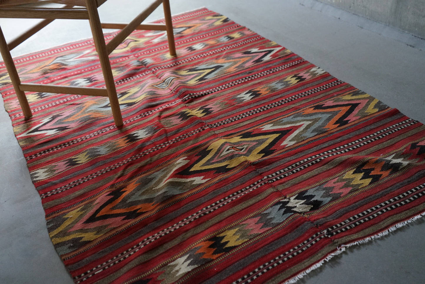 TURKEY BALKAN OLD KILIM 1950-1960年代 159 × 116 cm