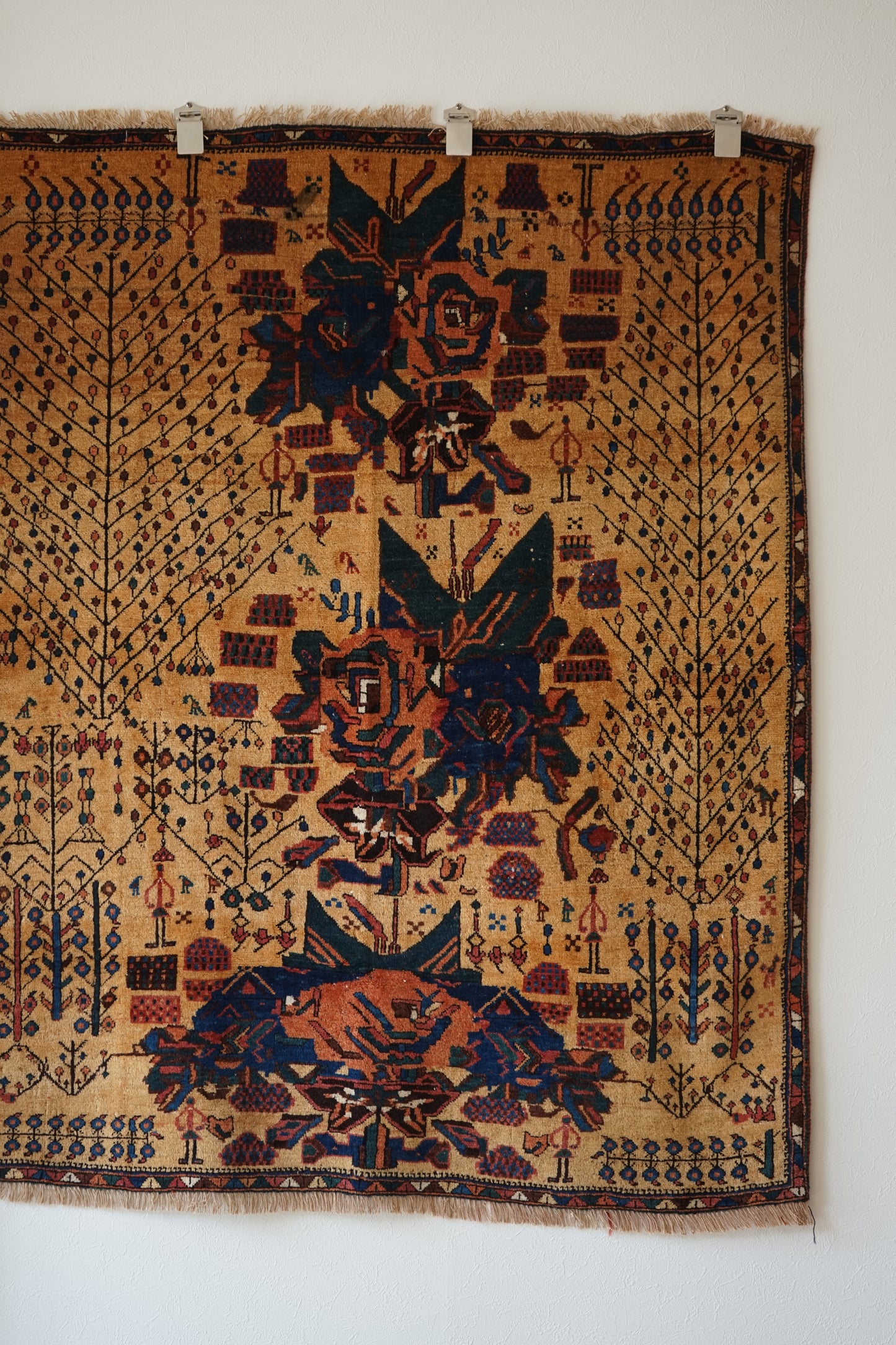 店頭販売 IRAN ANTIQUE QASHQAI SHIRAZ NEYRIZ 1770年代 114 × 129 cm