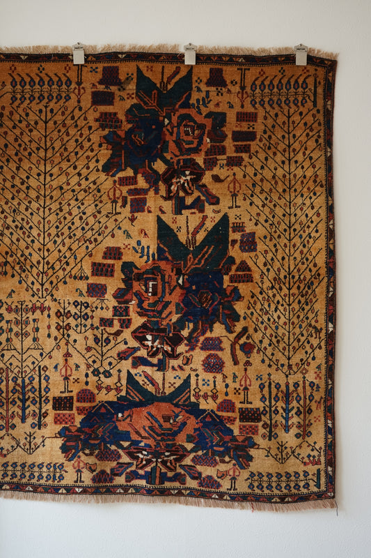 店頭販売 IRAN ANTIQUE QASHQAI SHIRAZ NEYRIZ 1770年代 114 × 129 cm