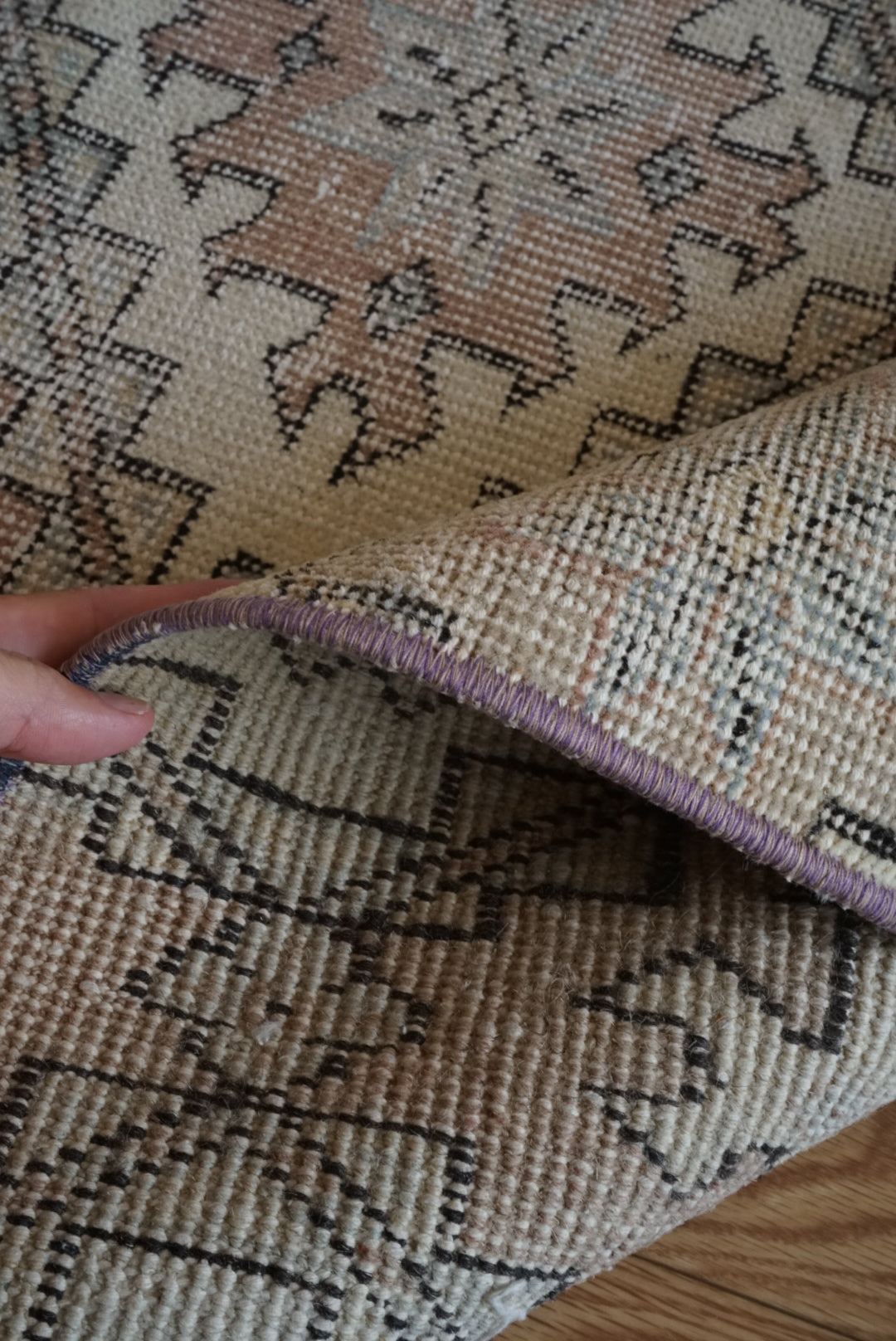 Türkiye Old Isparta Runner Beige , Blue Mix 1970年代 229 × 98 cm No.TR25471