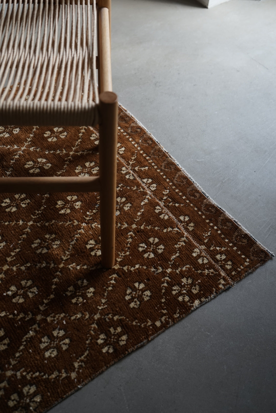 Türkiye Old Oushak Brown Patchwork 1980年代 158 × 87 cm No.TR25311