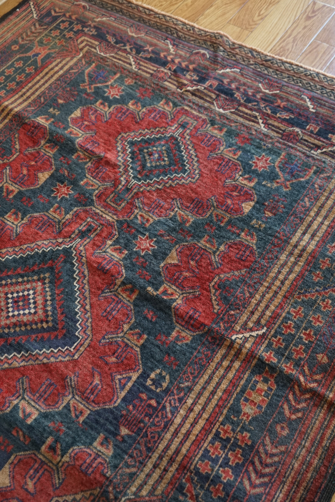 Afghanistan Vintage Baluch Navy Tribal Design 1980年代 208 × 130 cm No.AF2525