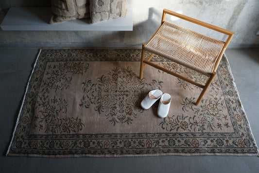 Türkiye Old Isparta Floral Rich Color Beige, Olive 1970年代 195 × 113 cm No.TR25259