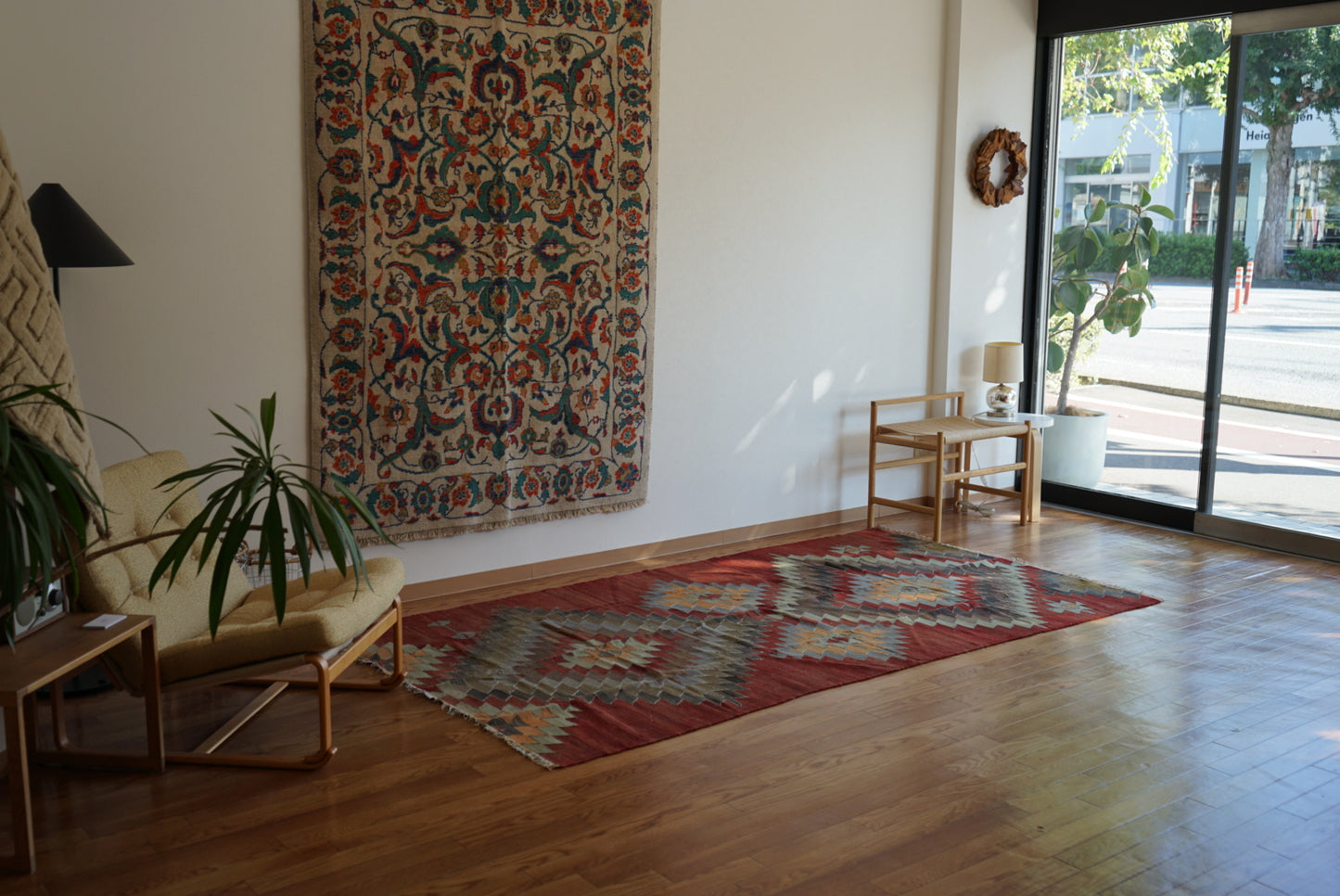 Türkiye Old Kilim Kars Earth Red Tribal Design 1970年代 251 × 137 cm No.TR25547 / 国内送料無料・羊毛手織りキリム