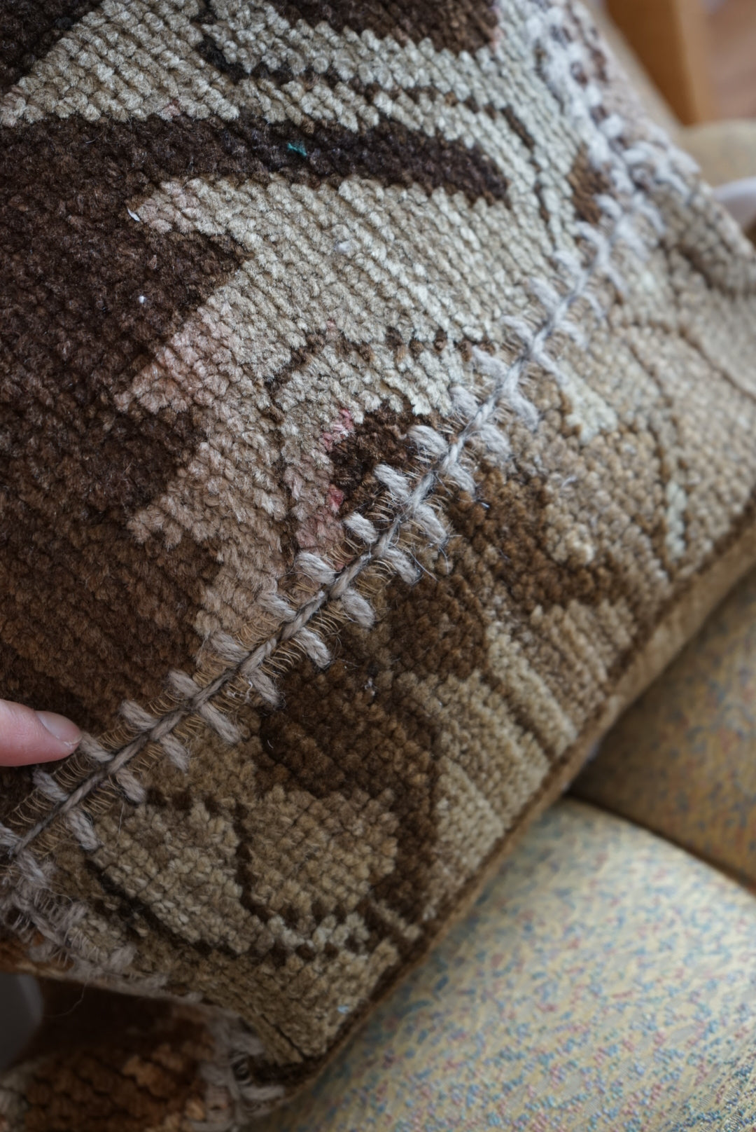 Türkiye Old Cushion Cover Patchwork Beige Brown 50 × 49 cm No.TR25418