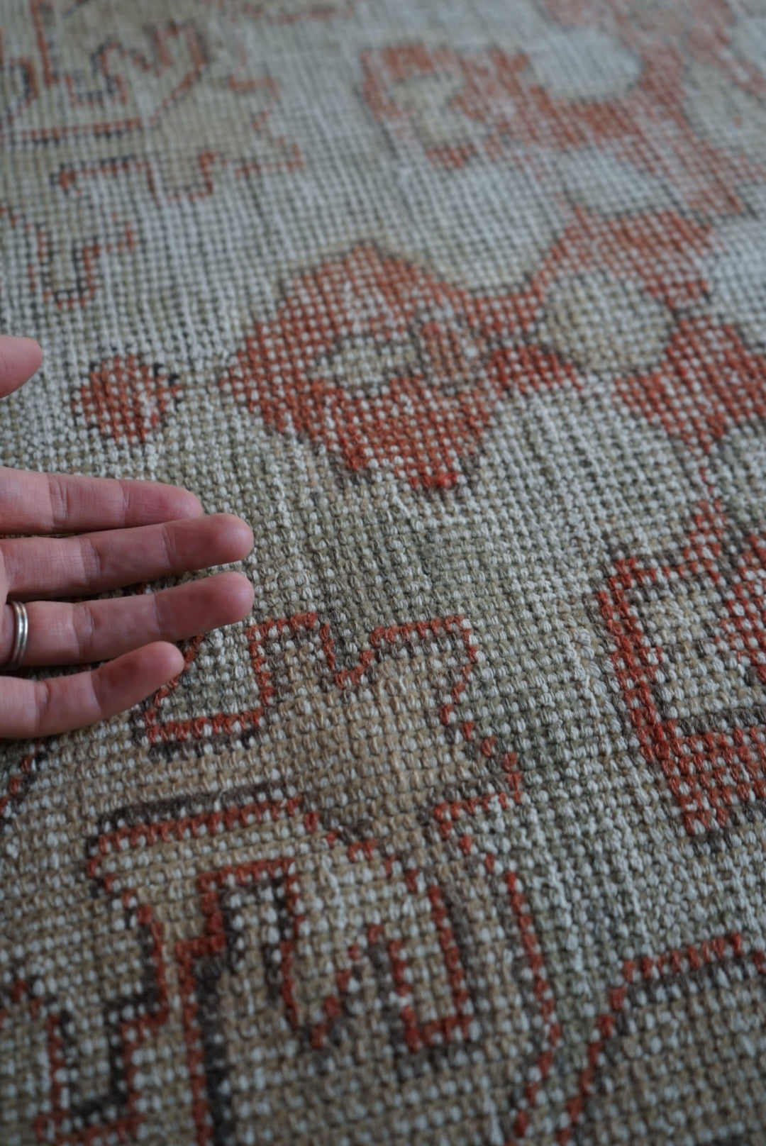 Türkiye Old Avanos Orange , Sage green 1970年代 214 × 132 cm No.TR25262