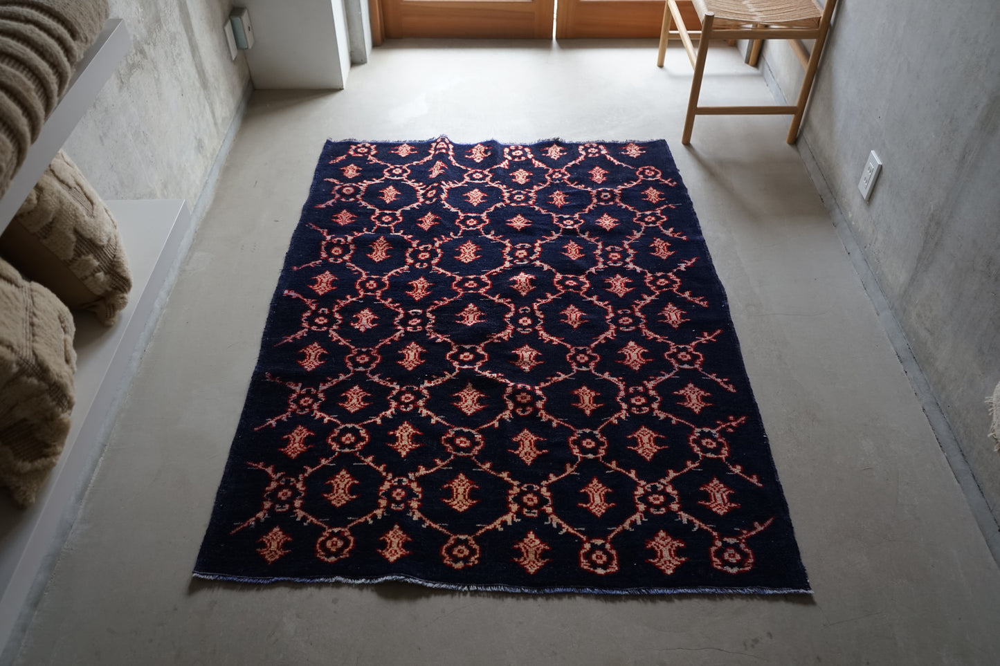 TURKEY OLD ISPARTA NAVY 1970年代 165 × 124 cm No.TR25211
