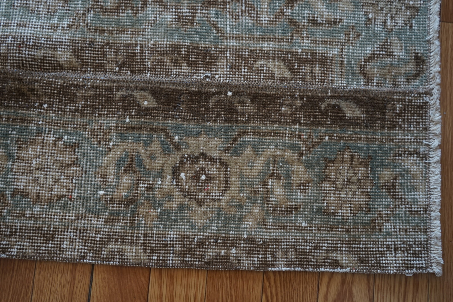 Türkiye Old Oushak Mintgreen , Brown Patchwork 1970年代 121.5 × 50 cm No.TR25409