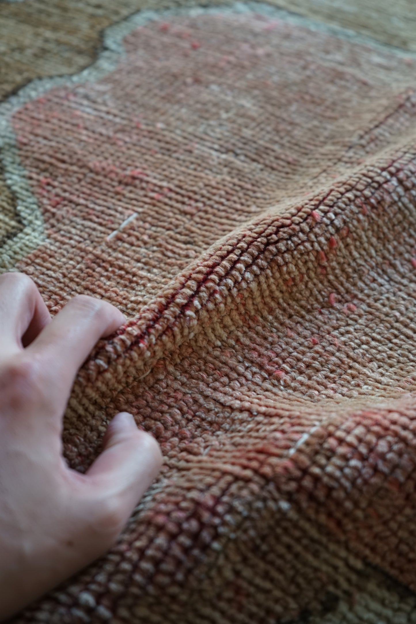 TURKEY OLD OUSHAK SALMON PINK 1970年代 286 × 162 cm No.TR25197