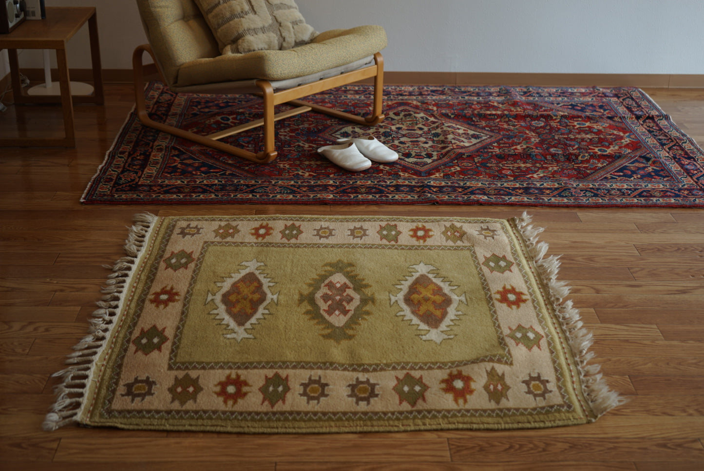 Türkiye Old Milas Square Yellow Beige 1950-1960年代 106 × 106 cm