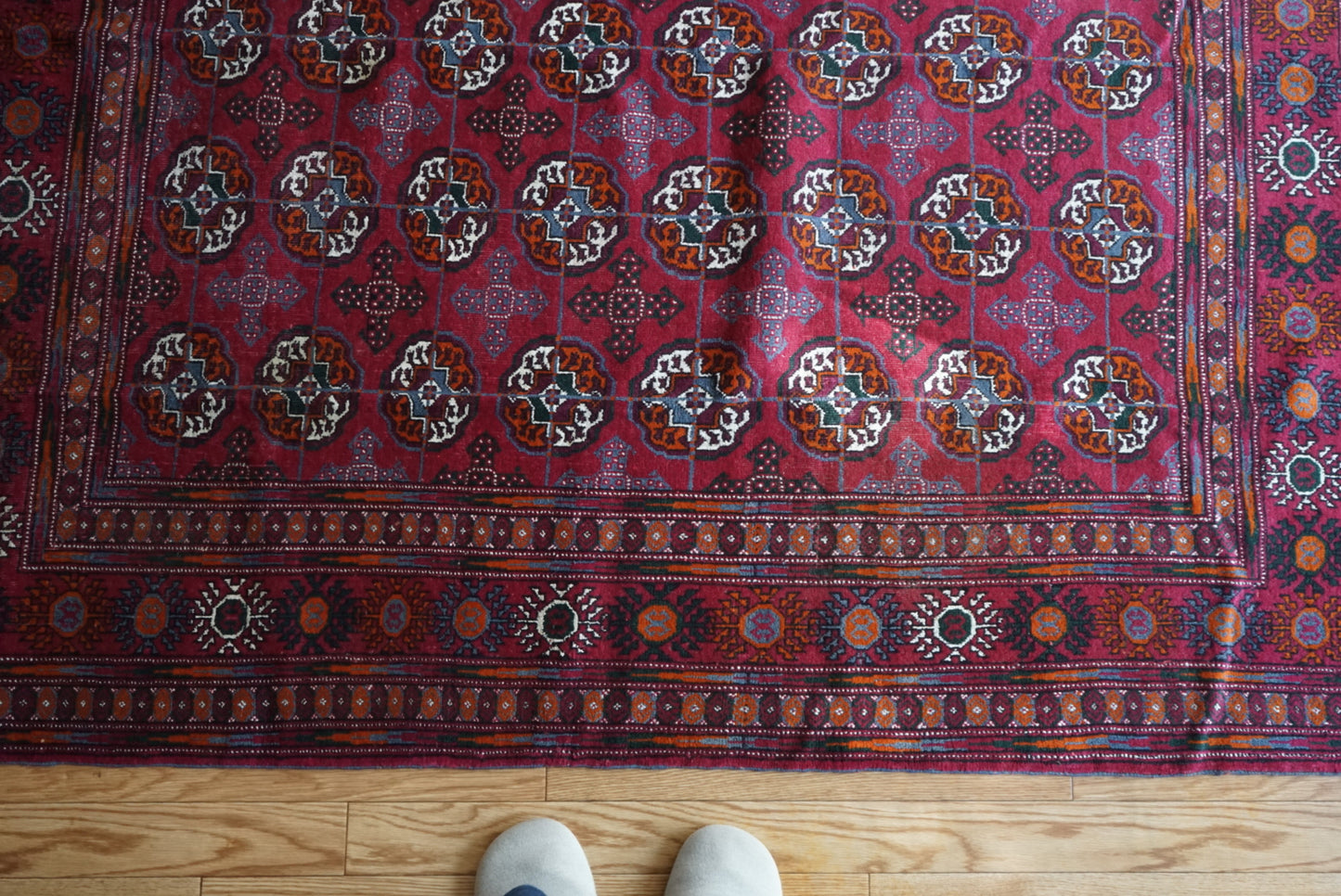 店頭販売 Afghanistan Old Turkmen Cassis 1970年代 210 × 123.5 cm  No.AF2537 / 国内送料無料・羊毛手織り絨毯