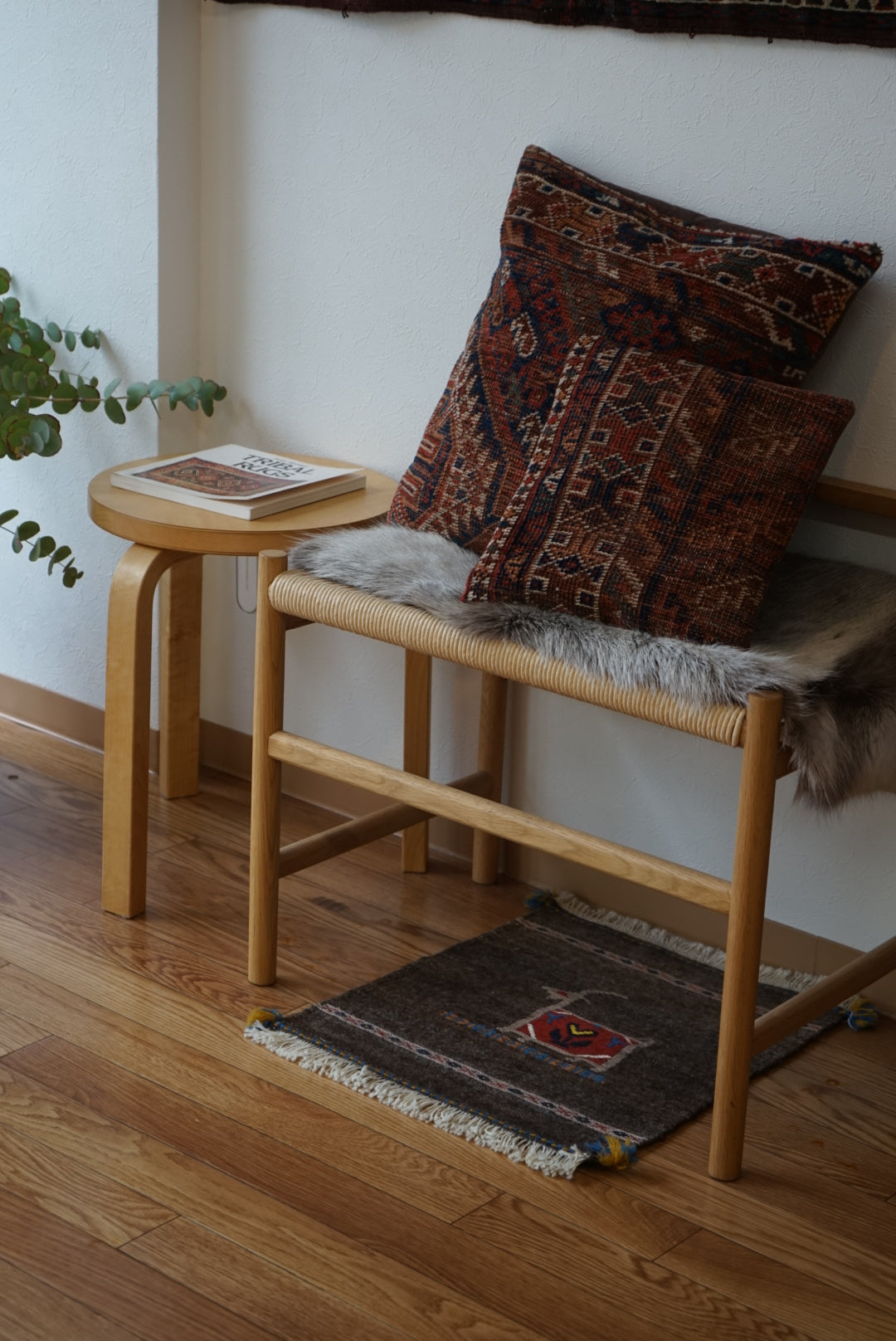 ÉTRETAT ORIGINAL KILIM | Iran Qashqai Kilim Vani 44 × 40 cm【No.42】