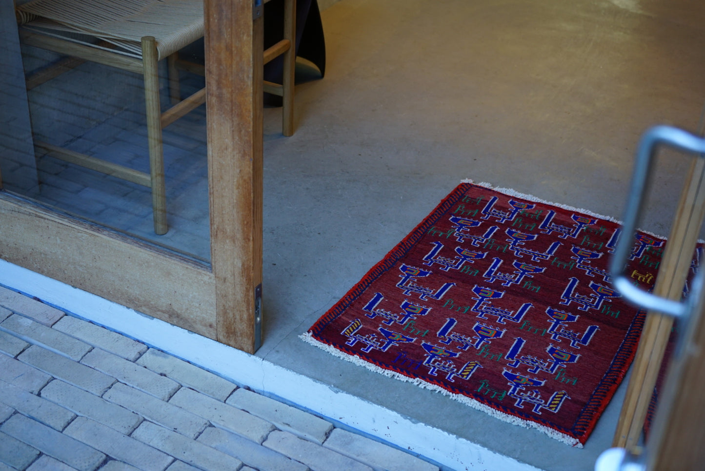 IRAN ANTIQUE SHIRAZ QASHQAI TURKS KILIM 1970年代 76 × 57 cm / 2'5" × 1'8" ft