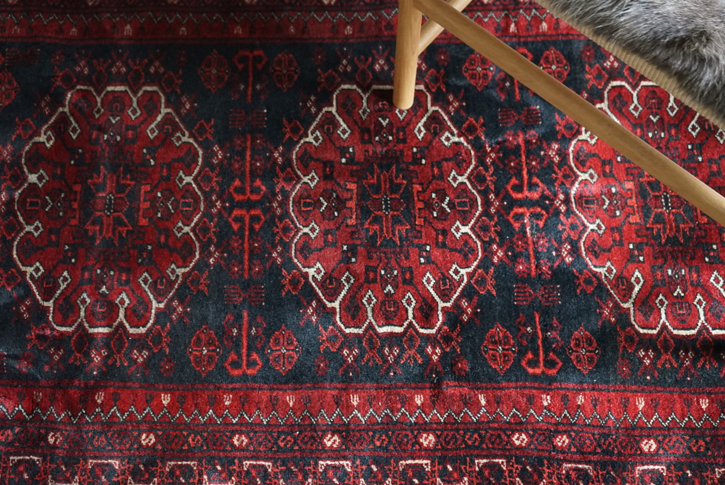 Afghanistan Old Turkmen Rich Black 1960年代 180 × 100 cm No.AF2519