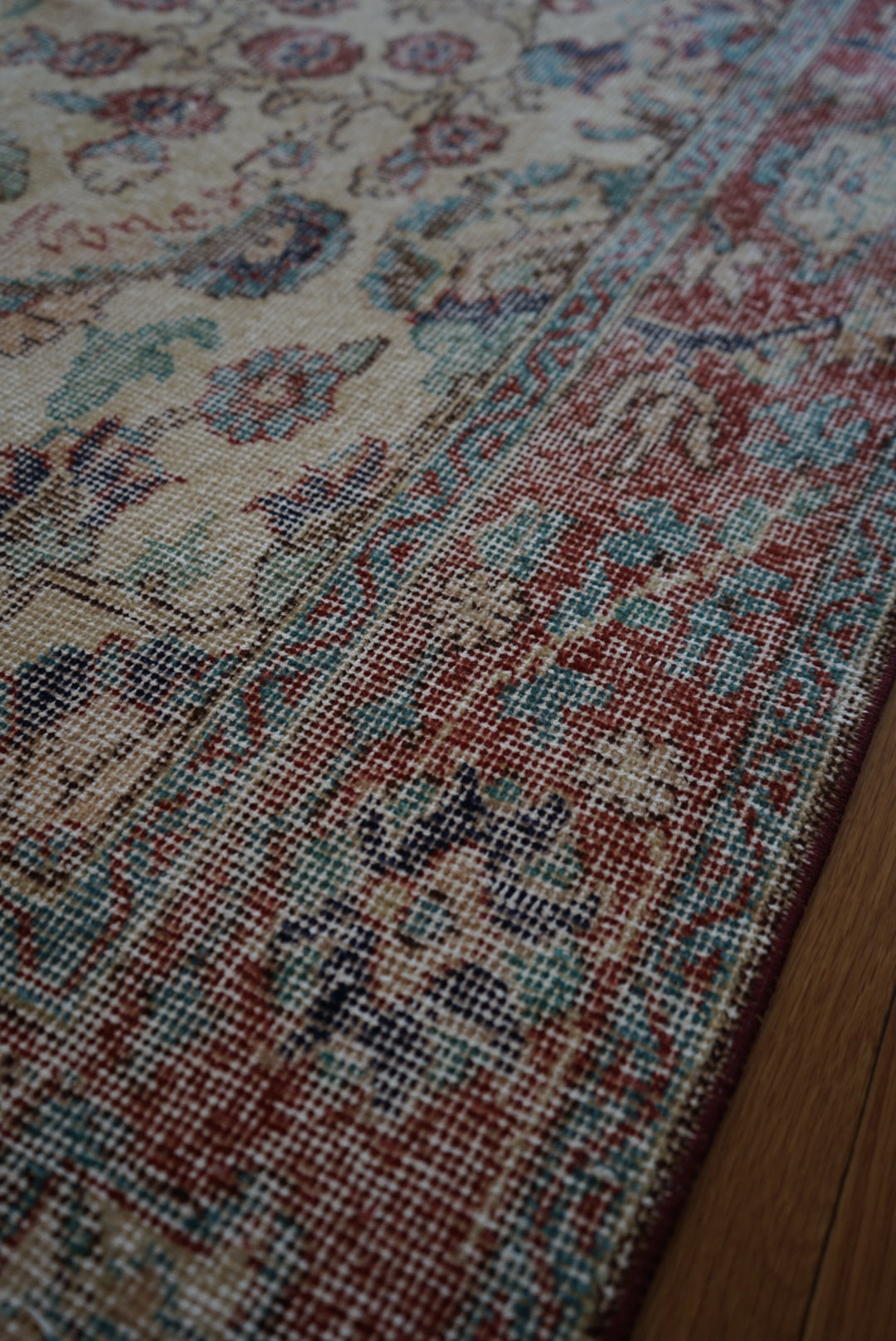 Türkiye Old Isparta Beige Cerulean Blue Floral 1970年代  303 × 160.5 cm No.TR25391