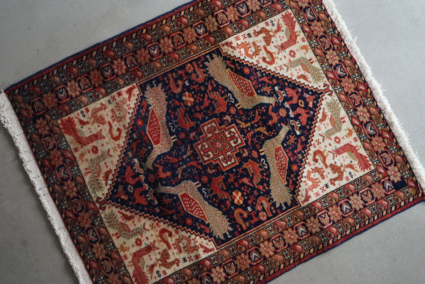 店頭販売 IRAN ANTIQUE KHORASAN KORMANJI 1880年代 85.5×72cm