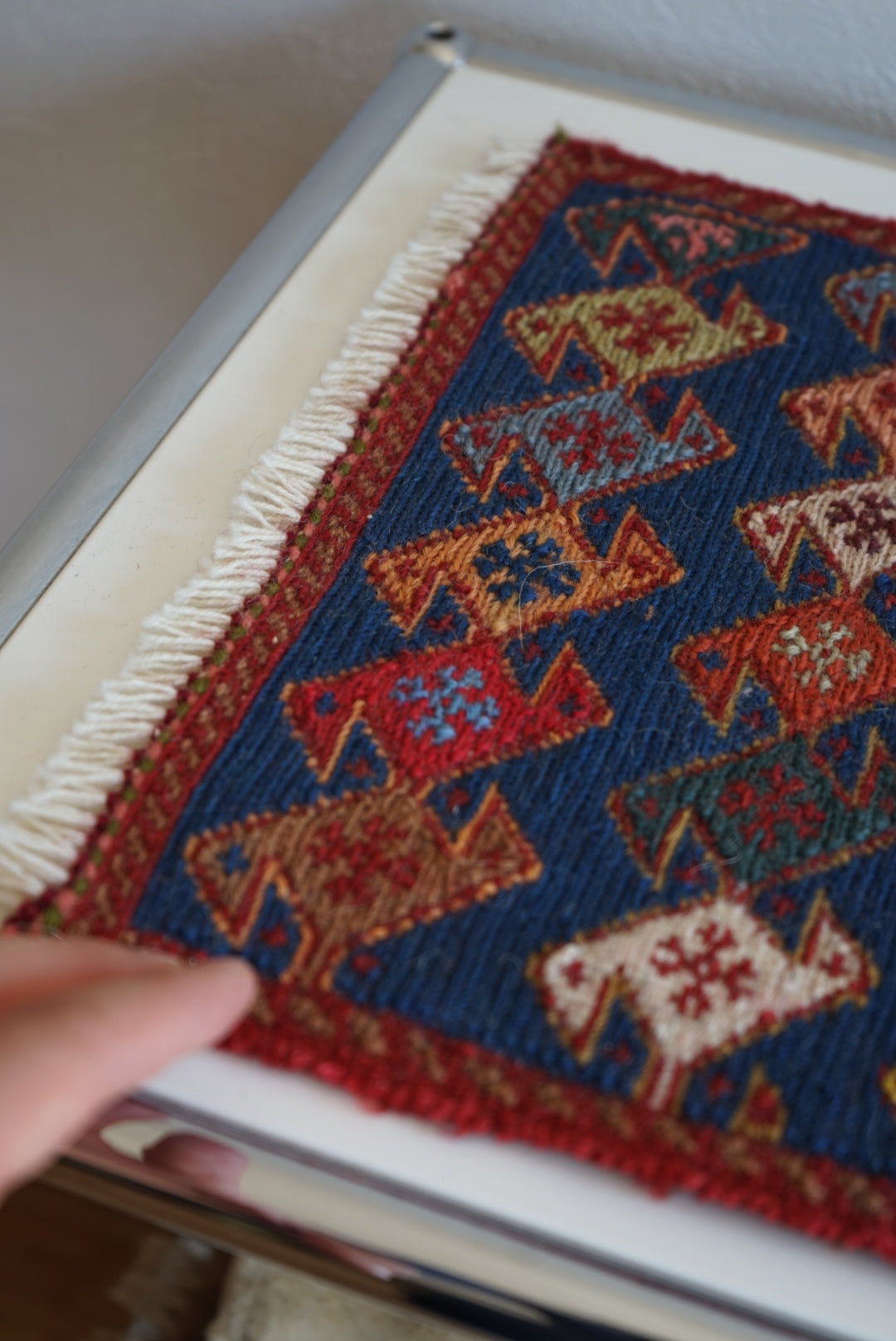 IRAN OLD SHIRAZ QASHQAI AGHAJARI KILIM 1970年代 33 × 29 cm / 1'0" × 0'9" ft