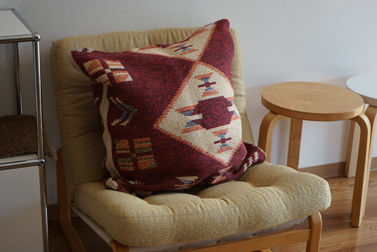 Türkiye Old Kilim Cushion Cover Wine Red , Tribal Design 59 × 58 cm No.TR25450